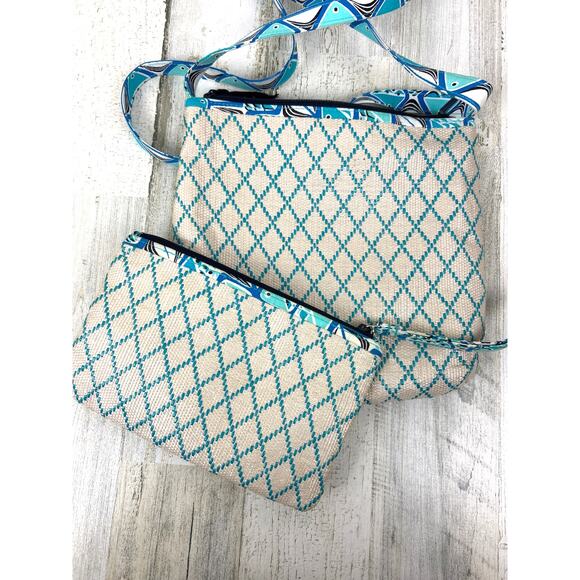 Vera Bradley Women’s Go Fish Blue Beach Crossbody Bag with Wristlet NEw - Picture 3 of 6